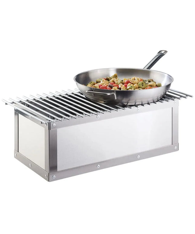 Giá Đỡ Nồi Hâm Nóng Cal-Mil 3391-55 Có Ngăn Nhiên Liệu 55.9 x 19.1 cm, Inox