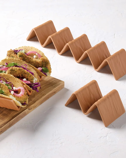 Giá Đỡ Taco American Metalcraft THMT3 Giữ 2-3 Cái, Melamine, Màu Terracotta