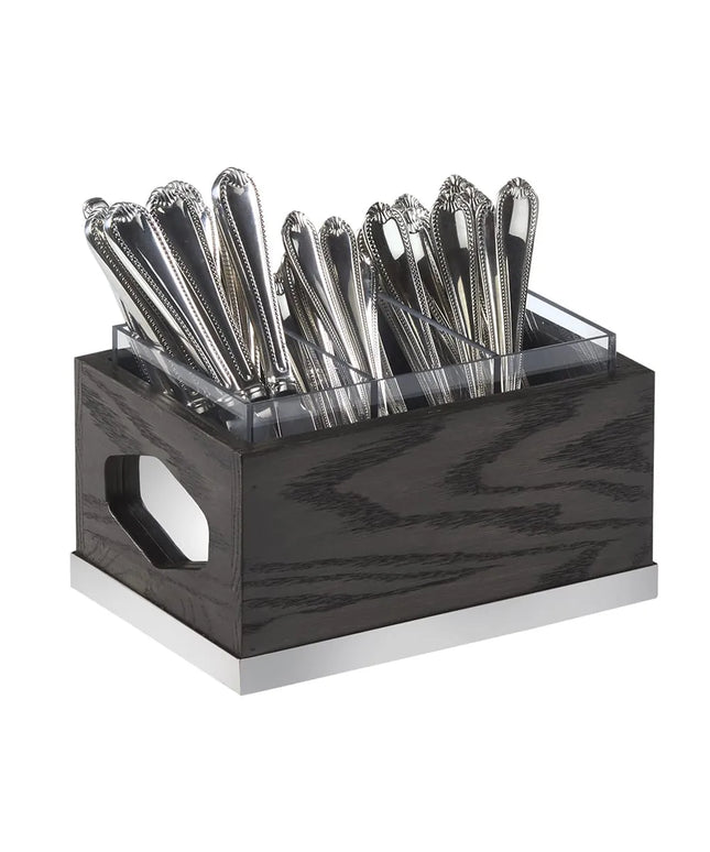 Giá Đựng Dao Muỗng Nĩa 3 Ngăn Cal-Mil 3811-87 24.1 cm x 17.1 cm, Gỗ Sồi, Xám Đậm