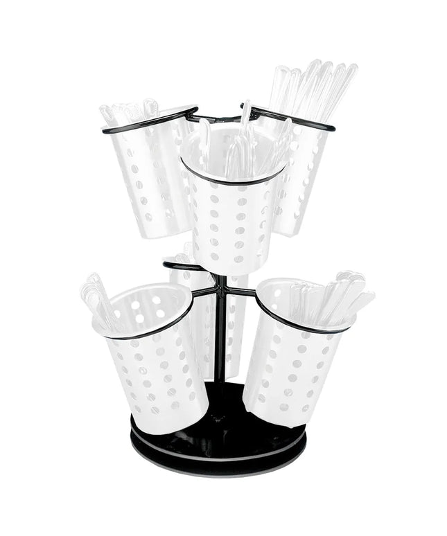 Giá Đựng Dao Muỗng Nĩa Cal-Mil 1227-13 6 Vòng Đế Xoay Màu Đen 30.5 x 38.7 cm