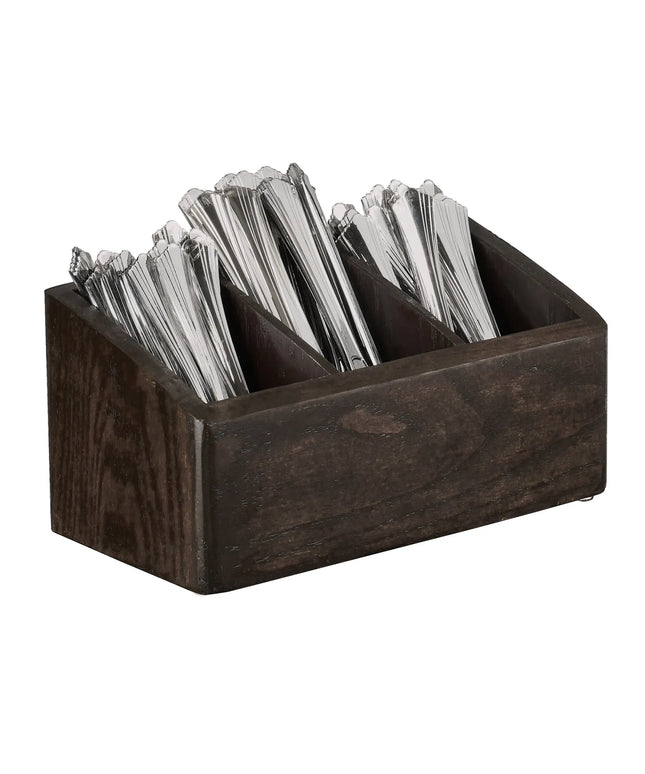 Giá Đựng Dao Muỗng Nĩa Cal-Mil 22424-112 3 Ngăn 26.7 x 14 x 12.7 cm Gỗ Sồi Màu Tối