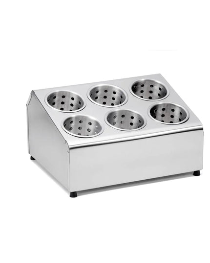 Giá Đựng Dao Muỗng Nĩa Inox Tablecraft 7062 2 Tầng 6 Lỗ