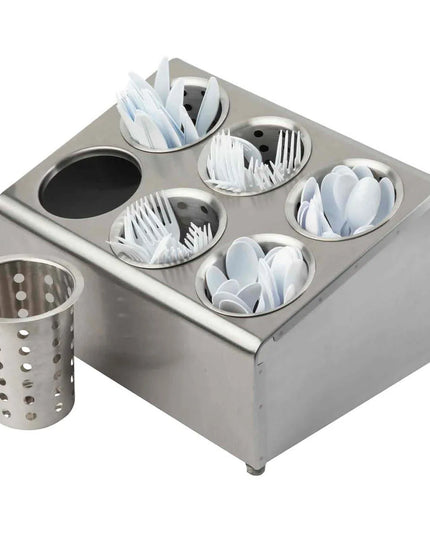 Giá Đựng Dao Muỗng Nĩa Inox Tablecraft 7062 2 Tầng 6 Lỗ