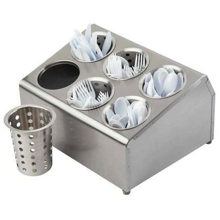 Giá Đựng Dao Muỗng Nĩa Inox Tablecraft 7062 2 Tầng 6 Lỗ
