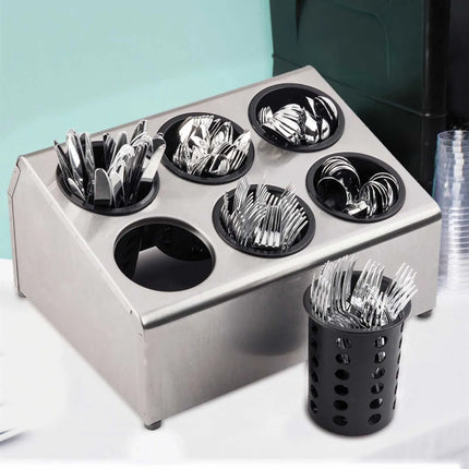 Giá Đựng Dao Muỗng Nĩa Inox Tablecraft 7062 2 Tầng 6 Lỗ