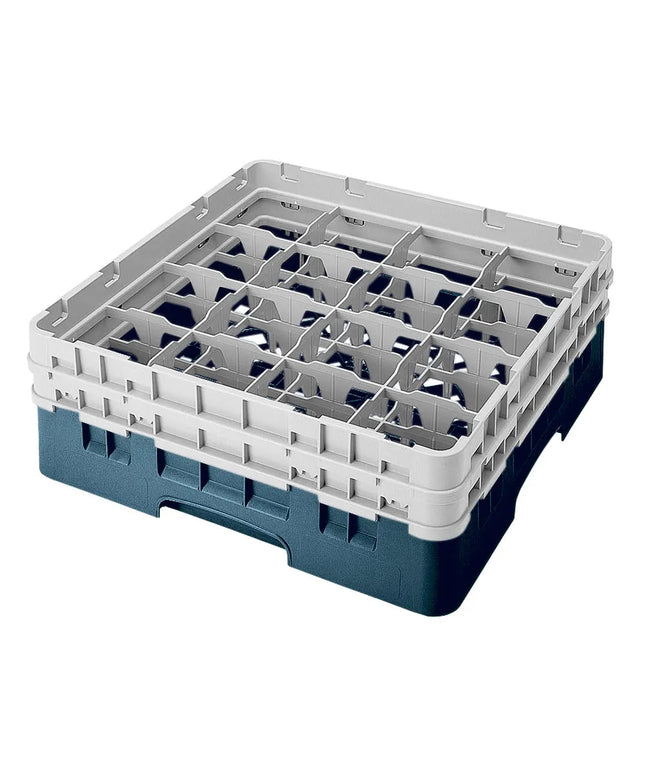 Giá Đựng Ly Cambro 16S434414 Camrack® 16 Ngăn - 2 Thanh Nối Xám, Teal
