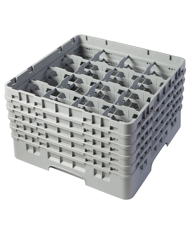 Giá Đựng Ly Cambro 16S958151 Camrack® 16 Ngăn - 5 Thanh Nối Xám, Xám Nhạt