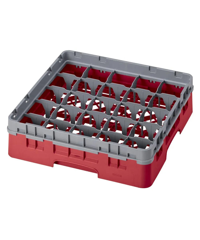 Giá Đựng Ly Cambro 25S318163 Camrack® 25 Ngăn - 1 Thanh Nối Xám, Đỏ