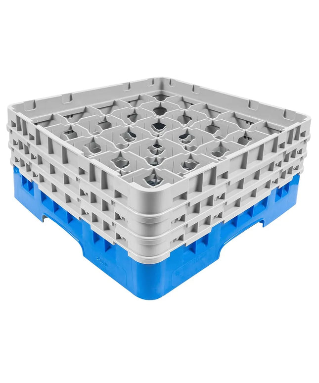 Giá Đựng Ly Cambro 25S638168 Camrack® 25 Ngăn - 3 Thanh Nối Xám, Xanh Dương