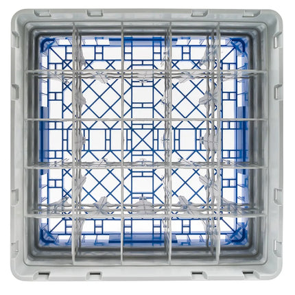 Giá Đựng Ly Cambro 25S638168 Camrack® 25 Ngăn - 3 Thanh Nối Xám, Xanh Dương