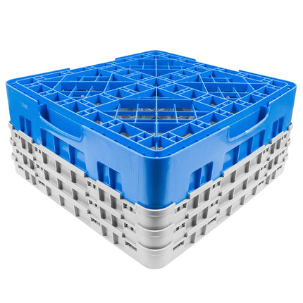 Giá Đựng Ly Cambro 25S638168 Camrack® 25 Ngăn - 3 Thanh Nối Xám, Xanh Dương