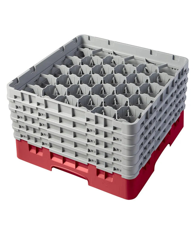Giá Đựng Ly Cambro 30S958163 Camrack® 30 Ngăn - 5 Thanh Nối Xám, Đỏ
