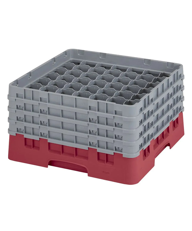 Giá Đựng Ly Cambro Camrack® 49S800416 49 Ngăn 4 Tầng Mở Rộng Xám - Đỏ Cranberry