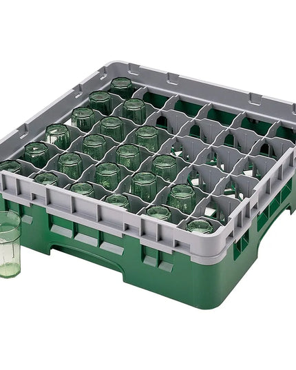 Giá Đựng Ly Camrack® Cambro 36S318119 36 Ngăn - (1) Thanh Nối Xám, Màu Xanh Lá Sherwood