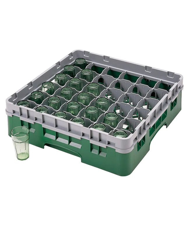 Giá Đựng Ly Camrack® Cambro 36S318119 36 Ngăn - (1) Thanh Nối Xám, Màu Xanh Lá Sherwood