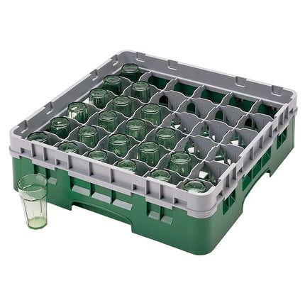Giá Đựng Ly Camrack® Cambro 36S318119 36 Ngăn - (1) Thanh Nối Xám, Màu Xanh Lá Sherwood