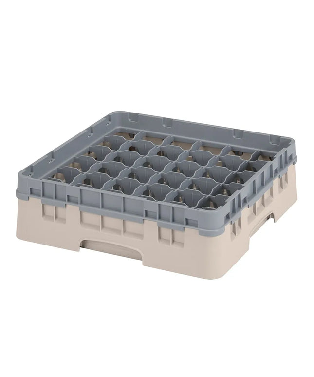Giá Đựng Ly Camrack® Cambro 36S318184 36 Ngăn - (1) Thanh Nối Xám, Màu Beige