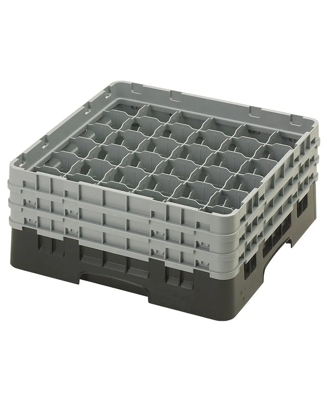 Giá Đựng Ly Camrack® Cambro 36S638110 36 Ngăn - 3 Thanh Nối Xám, Màu Đen