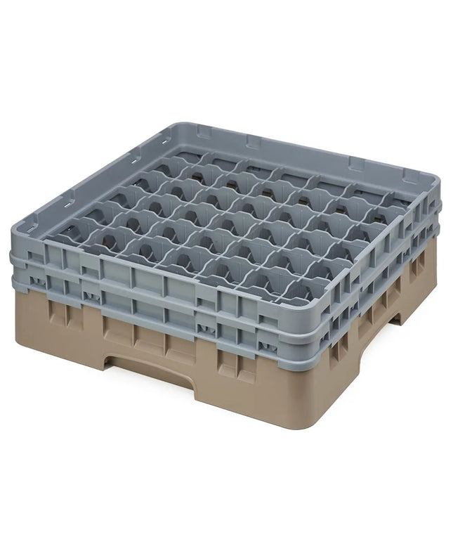 Giá Đựng Ly Camrack® Cambro 49S434184 49 Ngăn - 2 Thanh Nối Màu Xám, Màu Be
