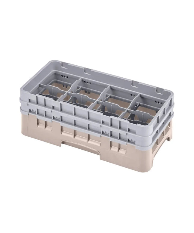 Giá Đựng Ly Camrack Cambro 8HS638184 Cỡ Nửa Khay 8 Ngăn - (3) Thanh Nối, Màu Beige