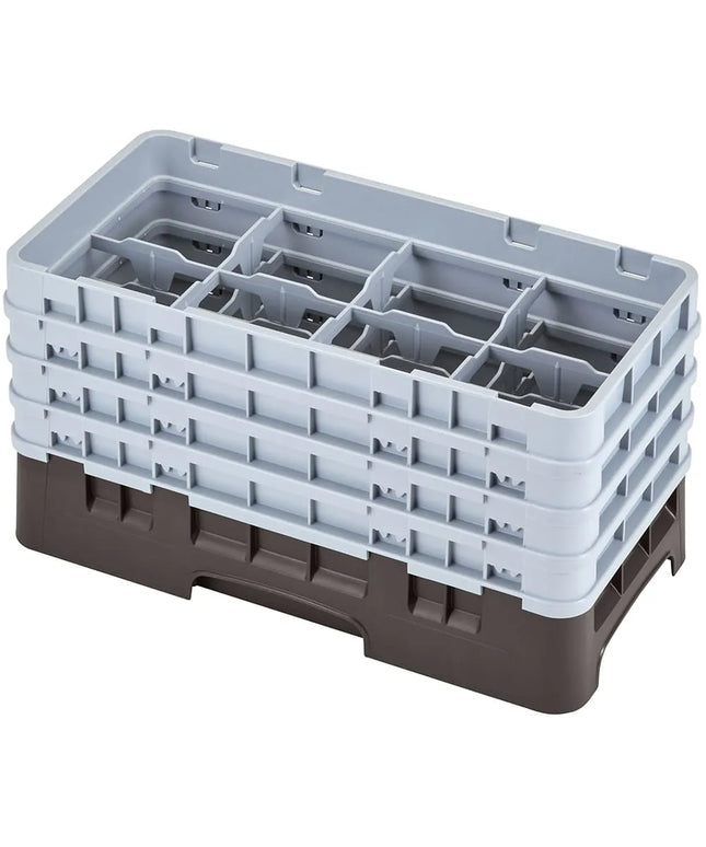 Giá Đựng Ly Camrack Cambro 8HS800167 Nửa Khay 8 Ngăn - 4 Thanh Nối, Màu Nâu