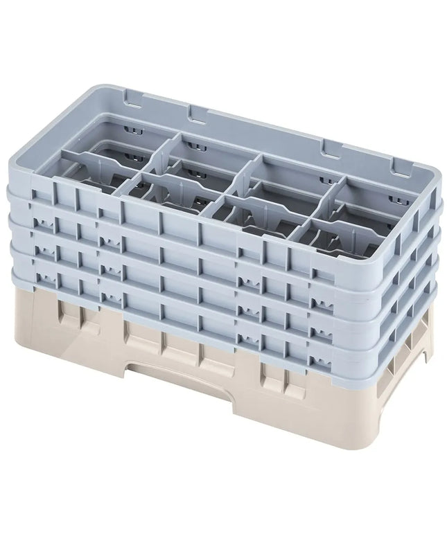 Giá Đựng Ly Camrack Cambro 8HS800184 Nửa Khay 8 Ngăn - 4 Thanh Nối, Màu Be
