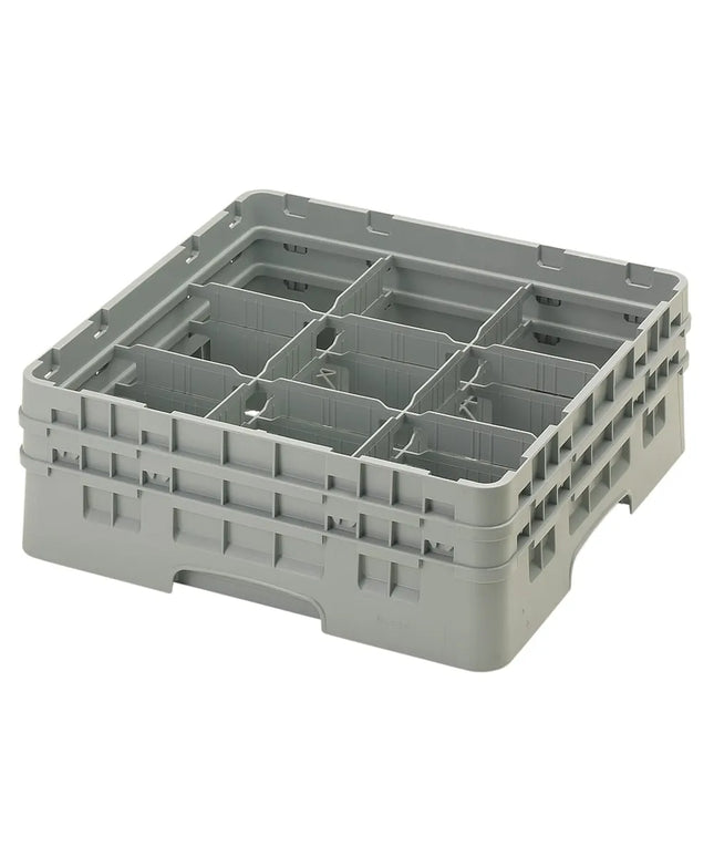 Giá Đựng Ly Camrack® Cambro 9S434151 9 Ngăn - 2 Thanh Nối Màu Xám, Xám Nhạt