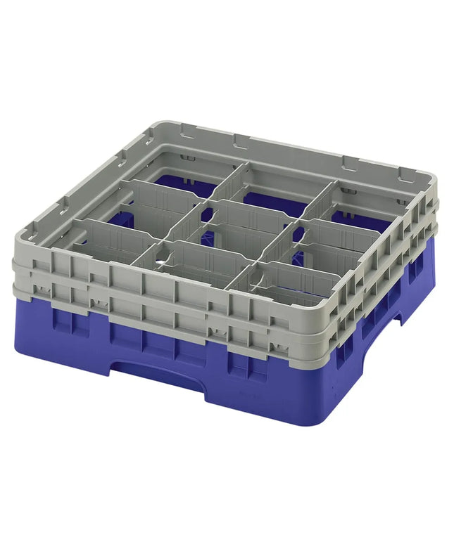 Giá Đựng Ly Camrack® Cambro 9S434186 9 Ngăn - (2) Thanh Nối Xám, Màu Navy Blue