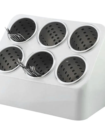 Giá Đựng Ống Dao Muỗng Nĩa Vollrath 52644 Silv-a-Tainer 6 Ống Nhựa Màu Xám