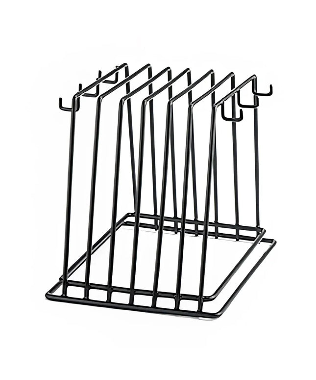Giá Đựng Thớt Tablecraft CBR6BK 6 Khe Phủ Vinyl Đen Kèm 6 Móc Treo Bàn Chải