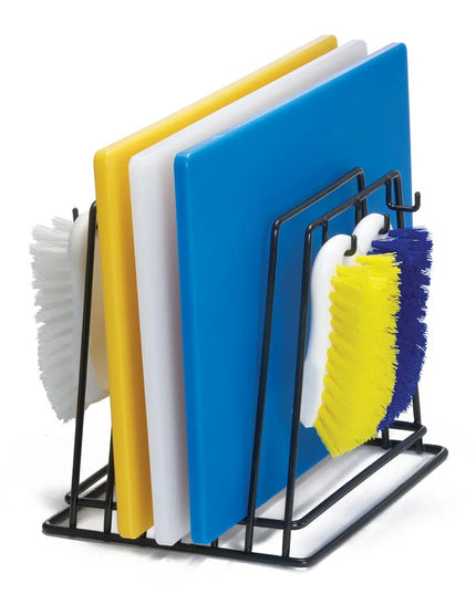 Giá Đựng Thớt Tablecraft CBR6BK 6 Khe Phủ Vinyl Đen Kèm 6 Móc Treo Bàn Chải
