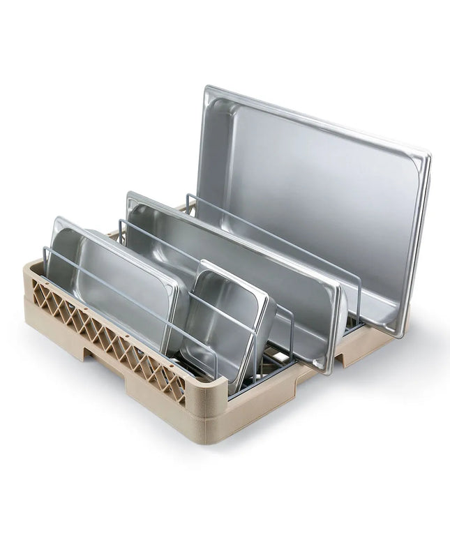 Giá Rổ Máy Rửa Chén Vollrath TR22 Cỡ Đầy Đủ 5 Ngăn Hở Hai Đầu - Be