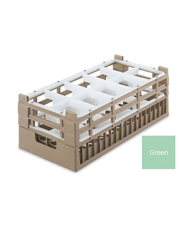 Giá Rửa Chén Vollrath 5282011 10 Ngăn, Cỡ Vừa, Nửa Khay, Xanh Lá