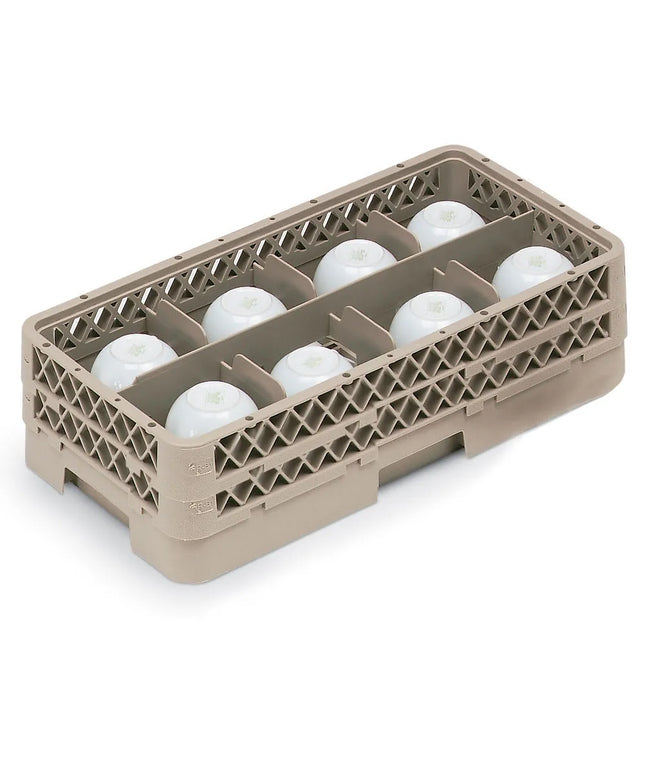 Giá Rửa Chén Vollrath HR1B1BA Cỡ Nhỏ 8 Ngăn - 1 Ngăn Mở, 2 Thanh Nối Ngăn, Beige