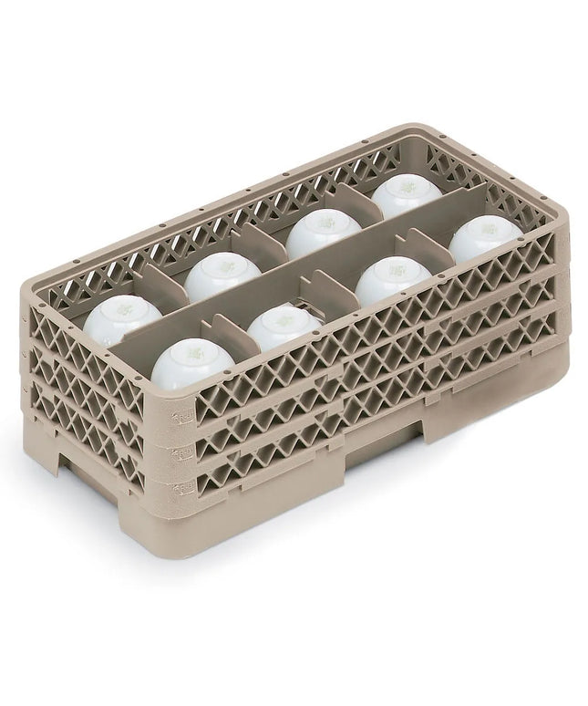 Giá Rửa Chén Vollrath HR1B1BB - Cỡ Nửa Khay, 8 Ngăn, (3) Thanh Nối Ngăn, Màu Be