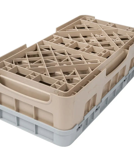 Giá Rửa Cốc Camrack Cambro 10HC414184 Nửa Khay 10 Ngăn (1) Thanh Nâng Màu Be
