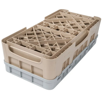 Giá Rửa Cốc Camrack Cambro 10HC414184 Nửa Khay 10 Ngăn (1) Thanh Nâng Màu Be