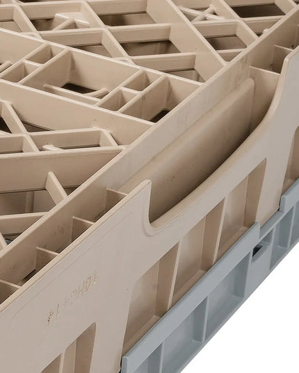 Giá Rửa Cốc Camrack Cambro 10HC414184 Nửa Khay 10 Ngăn (1) Thanh Nâng Màu Be