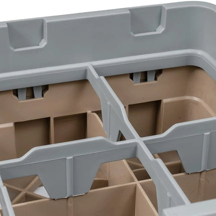 Giá Rửa Cốc Camrack Cambro 10HC414184 Nửa Khay 10 Ngăn (1) Thanh Nâng Màu Be