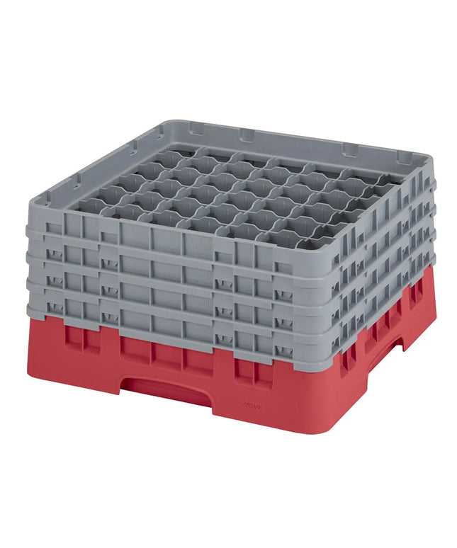 Giá Rửa Ly Cambro Camrack® 49S800163 49 Ngăn - 4 Tầng Mở Rộng Xám, Đỏ