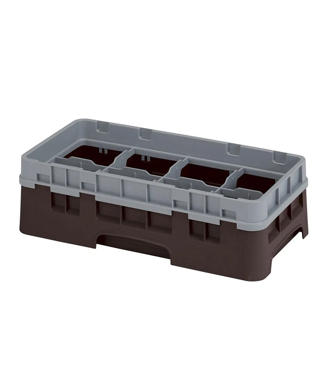 Giá Rửa Ly Cambro Camrack 8HS318167 Nửa Khay, 8 Ngăn - Có Tầng Mở Rộng, Nâu