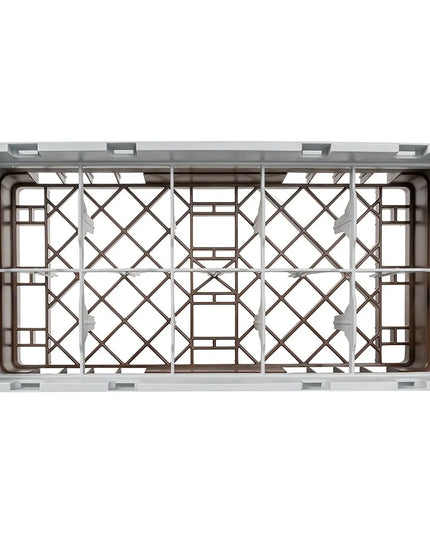 Giá Rửa Ly Camrack Cambro 10HS318167 - Có Thanh Nối, 10 Ngăn, Màu Nâu