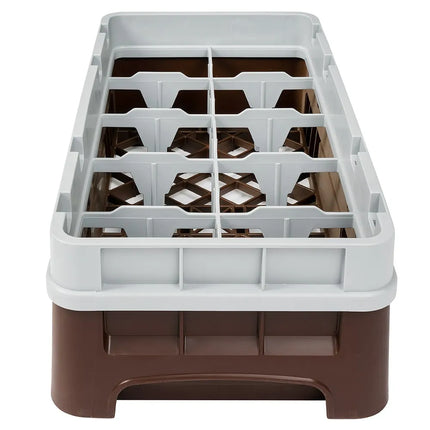 Giá Rửa Ly Camrack Cambro 10HS318167 - Có Thanh Nối, 10 Ngăn, Màu Nâu