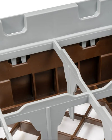 Giá Rửa Ly Camrack Cambro 10HS318167 - Có Thanh Nối, 10 Ngăn, Màu Nâu