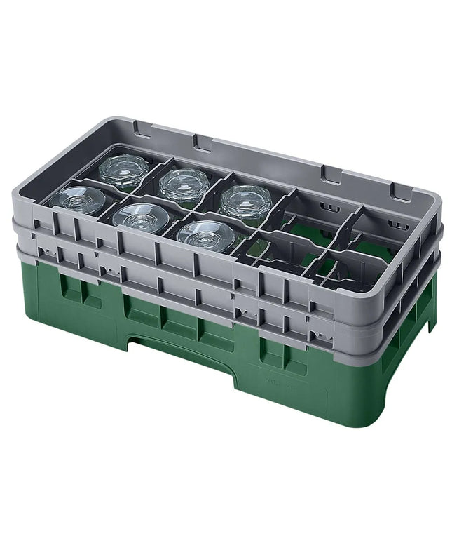 Giá Rửa Ly Camrack Cambro 10HS434119 10 Ngăn (2) Thanh Nâng Màu Xanh Sherwood