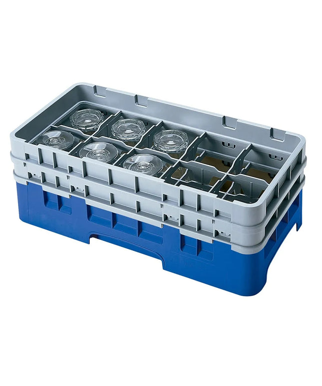 Giá Rửa Ly Camrack Cambro 10HS434186 10 Ngăn (2) Thanh Nâng Màu Xanh Navy