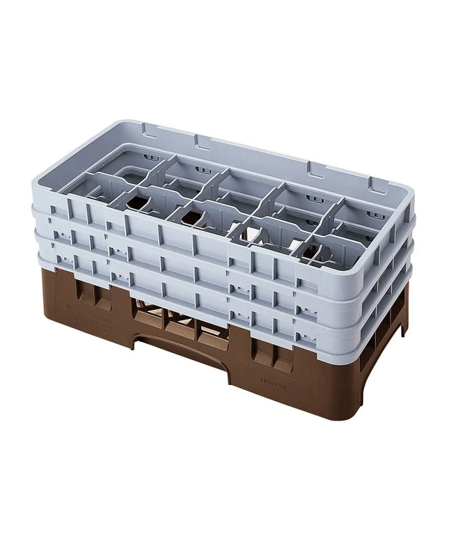 Giá Rửa Ly Camrack Cambro 10HS638167 - (3) Thanh Nối, 10 Ngăn, Màu Nâu