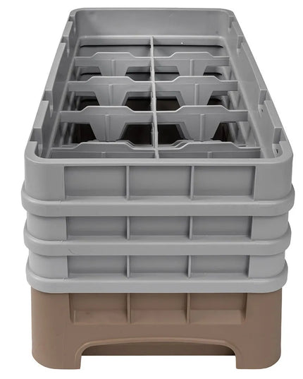 Giá Rửa Ly Camrack Cambro 10HS638184 - (3) Thanh Nối, 10 Ngăn, Màu Be