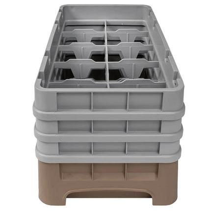 Giá Rửa Ly Camrack Cambro 10HS638184 - (3) Thanh Nối, 10 Ngăn, Màu Be