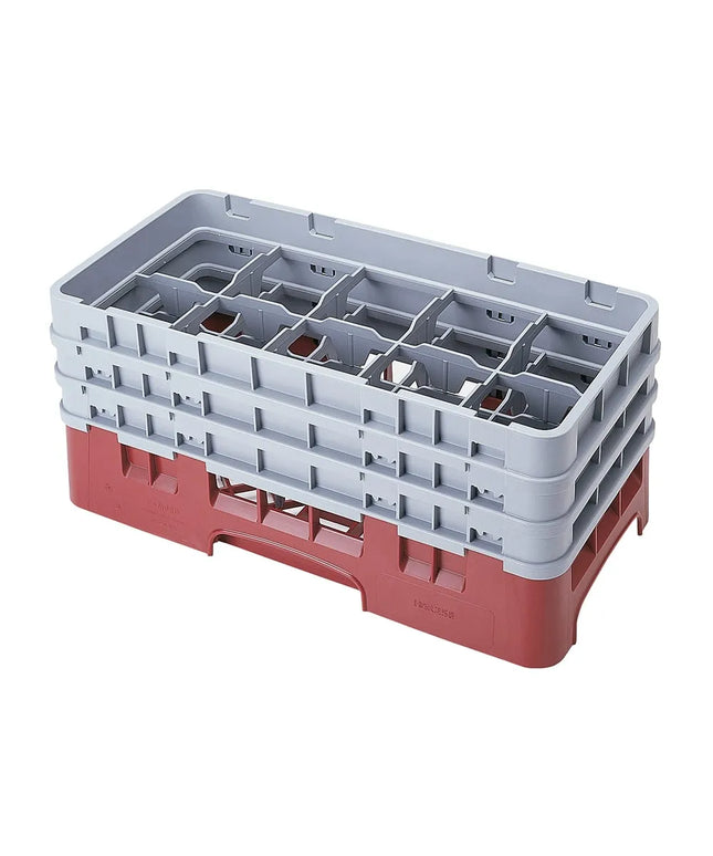 Giá Rửa Ly Camrack Cambro 10HS638416 - (3) Thanh Nối, 10 Ngăn, Màu Cranberry